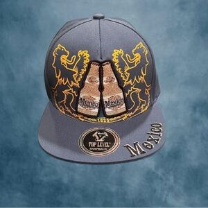 Blue and yellow Mexico beer design Snapback Hat